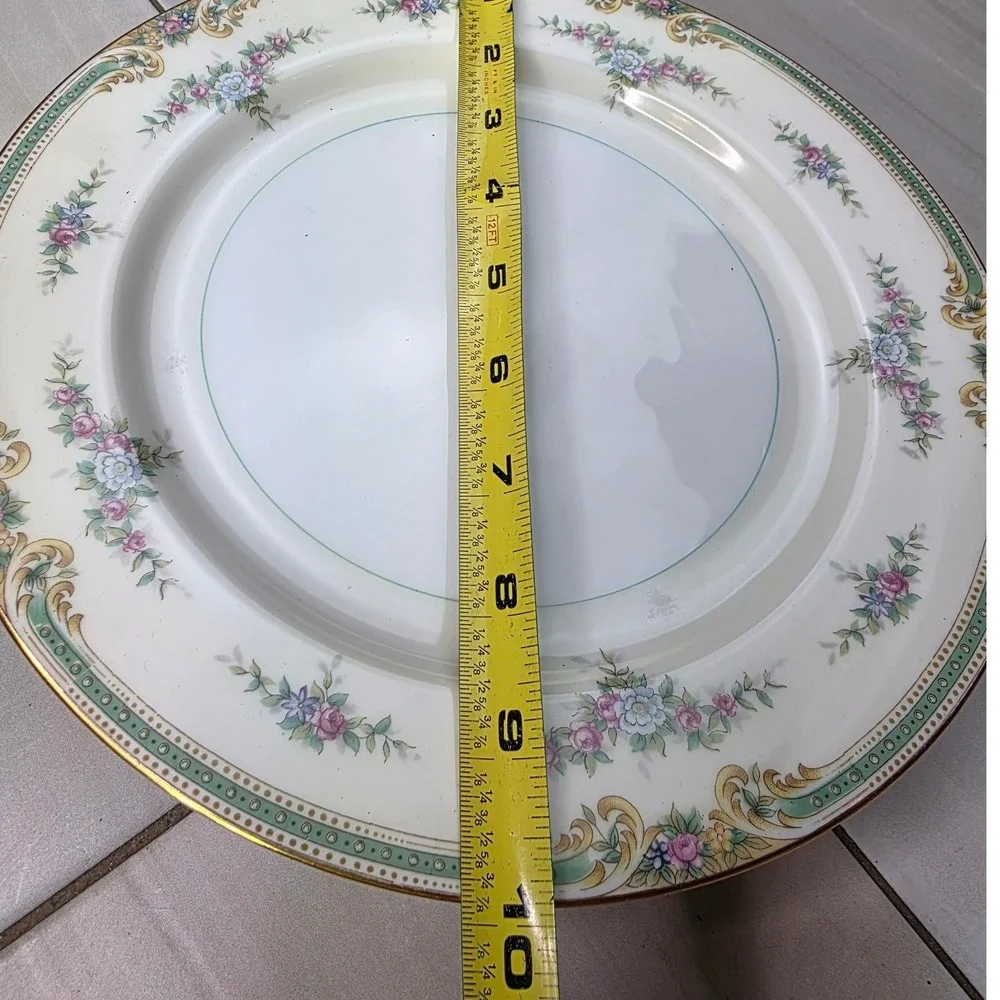 Noritake China Plaza Dinner Plates Set‎ of 5 Vintage Floral Gold Trim Japan 10